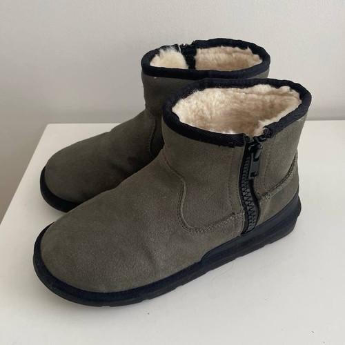 Girls khaki suede ankle - m&s,