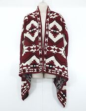 H&M Red Cream Black Soft Thin Knit COTTON Blend Boho Cardigan Shrug UK 8 10 S