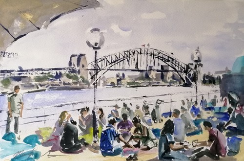 Original watercolour sydney - watercolour,