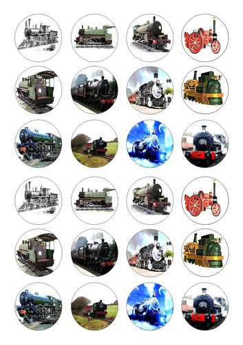 Steam trains cupcake - 24,