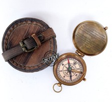 Portable compass brass watch - brass,