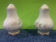 Mayfair Staffordshire Alpine Salt and Pepper Shakers Floral Fine China England