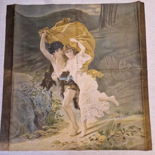 Antique 1910 print canvas - c,