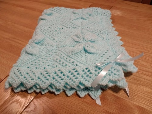 Lovely hand knitted baby - knitted, cot