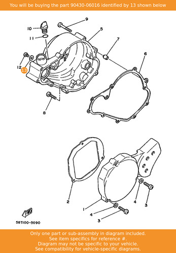 Yamaha gasket 90430 06016 oem - yamaha, 90430-06016