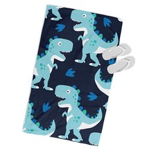 Turquoise Dinosaurs MICROFIBRE