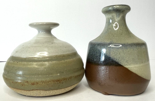 Vtg pottery vases - 2, small