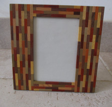 New Unusual Square Wooden Free Standing Photo Frame 9.5 x 14 cm
