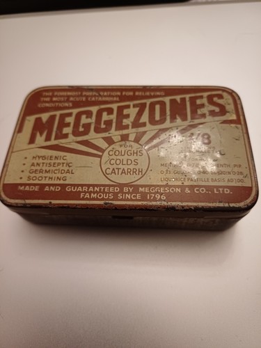 Vintage meggezones tin - vintage,