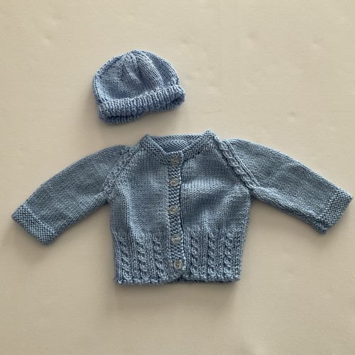 Hand knitted baby cardigan - hand,