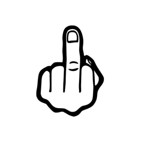 Middle finger sticker decal - middle,