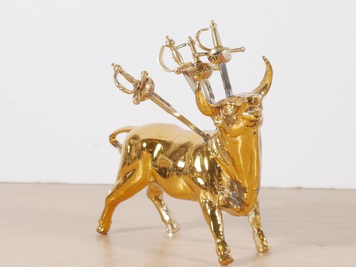 Vintage brass bull - vintage,
