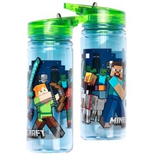 Minecraft Water bottle with Straw 580 ml 100% Leakproof Durable BPA free School