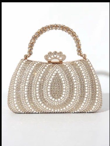 Crystal pearl evening clutch - &,
