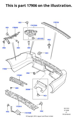 Land rover rear bumper - land, range
