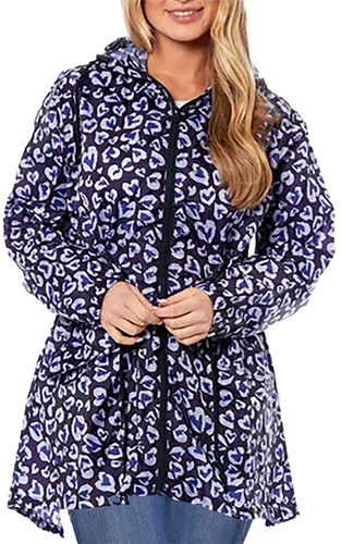Ladies leopard hearts rain mac - ladies,