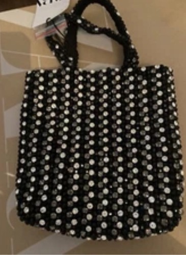 Zara beaded mini - beaded, black
