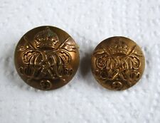 2x WW1-WW2 British Army:"9th ROYAL LANCERS BRASS BUTTONS" (22mm-19mm Sizes)