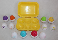 Vintage Tomy Hide And Squeak Chicks Shape Colour Sorter Egg Box Toy - 1993  Set