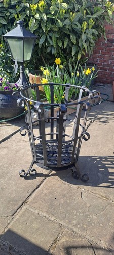 Vintage wrought iron brazier - iron,