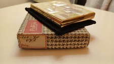 Vintage Patrys french 1950's Mother of Pearl compact powder mirror origional box
