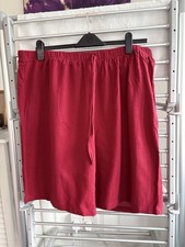 Ladies Red Shorts Size 24 With Elasticated Waist.  Length From Waistband 25 In