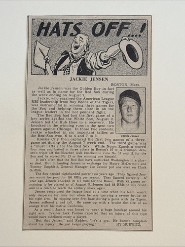 Jackie jensen hats - jackie, off