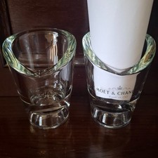 Moet & Chandon Champagne Glass Crystal Tealight Votive Candle Holders x2