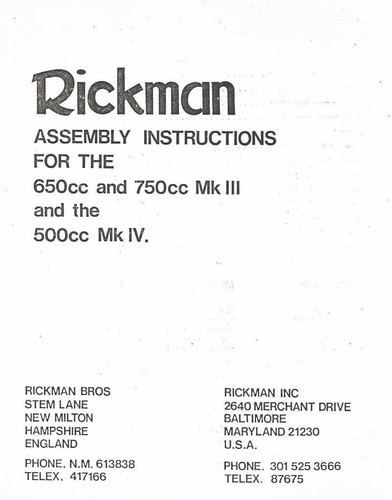 Rickman mk3 mk4 triumph - rickman,