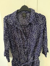 Navy buttoned dress with - buttoned,