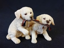 Leonardo 'Golden Retriever Pups Playing' Figurine. 2007. 3.25" Tall. 4" Wide. GC