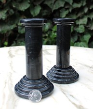 Vintage Pair of Black Marble