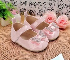 Baby Girl Pink Pram Shoes, Infant Dressed Shoes, Mary Jane First Shoes, 2half