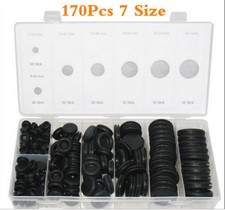 7 Sizes Car Grommet Firewall Hole Plug Electrical Wiring Gasket 170Pcs/Set Black