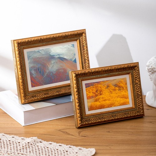 Antique gold photo frame - gold,