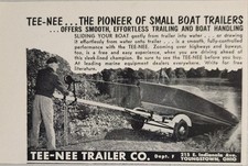 1954 Print Ad Tee-Nee Small Boat Trailers Slides Boat in Water Youngstown,Ohio