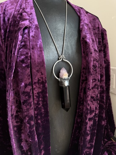 Obsidian spirit quartz