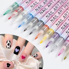 12Pcs Nail Pen Art Marker Set DIY 3DExtra Fine Tip Graffiti Drawing Embellishing