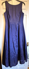 Debenhams Debut Shiny Blue Sleeveless Lined Dress Zip back Size 12 BNWOT