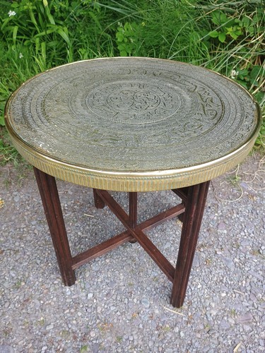 Vintage brass round occasional - vintage,