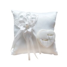  Wedding Ring Cushion Pillow Camellia Heart Shaped Couple Ring Bearer Pillow 