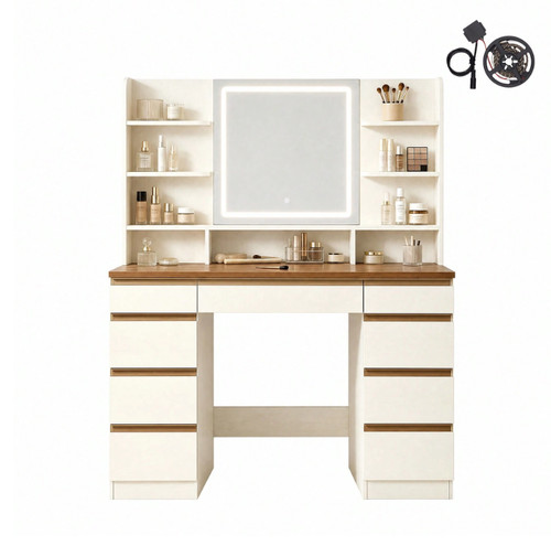 White dressing table with - white,