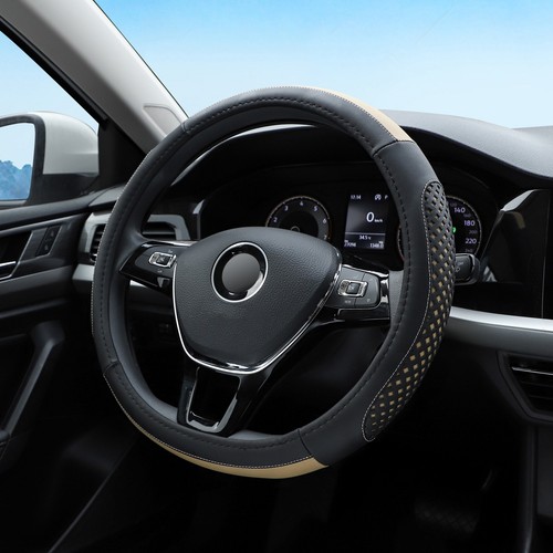 Beige steering wheel cover - wheel,