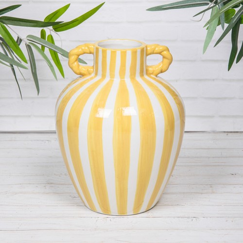 Green yellow blue white vase - green,