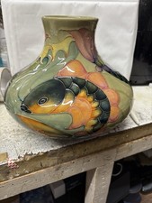 LTD EDT 1996 MOORCROFT BOXED CARP SQUAT VASE 8 INCH VGC