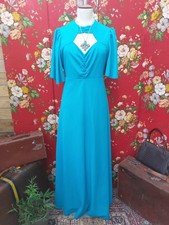 1970 dress turquoise blue - 1970's,