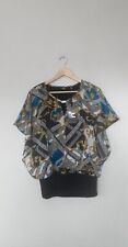 BNWT JM Fashion by Julien Macdonald Chiffon Overlay Top Size Small  Blue Multi 