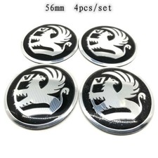 4x Sticker Vauxhall Wheel Centre Cap Hub Logo Cap 56mm Black / Silvery Stickers