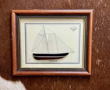 Vintage framed half-hull model