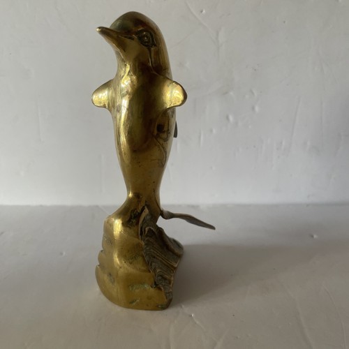 Vintage solid brass - solid, dolphin